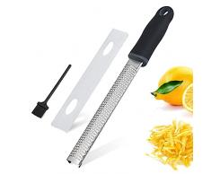 Grattugia Lunga Acciaio Inossidabile, Grattugia Formaggio Manuale, Grattugia Pialla Formaggio, Grattugia per formaggi Grattuggiato, Formaggio Manuale, per Aglio, Zenzero, Frutta, Verdura (Nero)