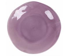 VDE Villa dEste Home Tivoli 1996 Set 6 Piatti piani Color Shock in ceramica, design con bordi irregolari Ø 28,5 cm, colore viola, 5912042