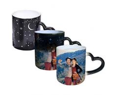 Prster Tazza da caffè con Foto Personalizzata, Foto Personalizzata, Testo, Regalo Personalizzato V Day, Fidanzato, Fidanzata, Genitori, Ufficio, Regalo di Natale (Nero-Cielo Stellato)