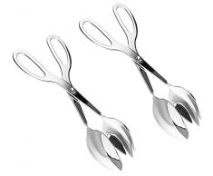 INHEMING Pinzae da Insalata, 2 Pezzi Pinza da Portata in Acciaio Inox,Pinza per Buffet per Servire Aperitivo, Buffet, Insalate, Barbecue, Torte, Pane - 21cm