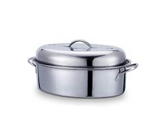 Grande Pentola A Vapore Pesce Turchia, Anatra Pentola Padella Ovale In Acciaio Inossidabile, Fondo Composto Addensato Universale Per Piano Cottura A Induzione, Stufa Cucina