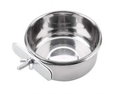 Duokon Ciotola Appendere Acciaio Inox Uccelli Parrot Alimentatore Pappagallo Alimentatore Acqua Potabile(M)