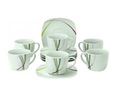 Set di 6 tazzine da 11 cl con espresso sotto tazza 12,3 cm Fashion