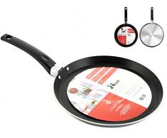Home Maitre Crepiera, Rivestimento Antiaderente, 24 cm, Alluminio, Nero