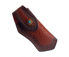 Fodero per Coltelli, Fodero in Pelle Fatto a Mano Fodero per Broccia Incrociata per Coltello Chiudibile coltello Tascabile