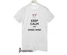 t-shirt "Keep calm and drink wine" vino, calice - tutte le taglie uomo donna maglietta by tshirteria