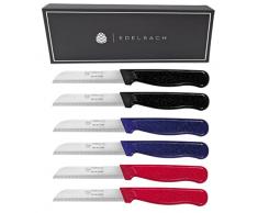 Edelbach Set coltelli da cucina Solingen 6x | Set di 6 coltelli Solingen Made in Germany, coltello multiuso, coltello da frutta, coltello da verdura | Affettatrice per alimenti in acciaio inox