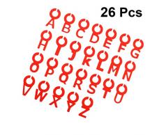 UPKOCH 26 Pezzi Segnabicchieri Vino Calice in Silicone con Lettere dalla A-Z Marcatore Luminoso Segna Luminoso per Bicchieri Segnaposto Bicchieri Bomboniere Feste