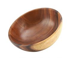 Kadimendium Ciotola in Legno massello Ciotola in Legno Stoviglie in Legno Verdure Piatto Zuppa Ciotola in Legno(20 * 7cm)