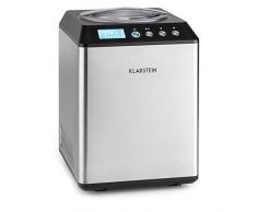 Klarstein Vanilly Sky Family - Gelatiera Frozen, Per Gelati e Yogurt, 2,5 Litri, Thermos in acciaio, Facile da utilizzare, Timer regolabile, Include spatola e bicchiere graduato, Argento