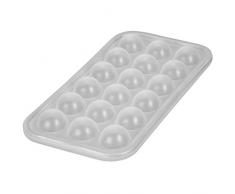 Levivo Stampo per Cubetti di Ghiaccio in Silicone per 18 Cubetti a Forma di Semisfera, Bianco, 27 X 14 X 2,9 Cm