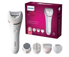 Epilatore Philips Serie 8000 Wet e Dry Per Gambe, Corpo E Piedi, Modello Bre740/10, Bianco