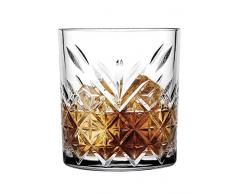 Pasabahce - 52790 - Bicchiere Timeless senza stelo da whisky, design rétro, altezza 9,6 cm, 345 ml, 6 pezzi