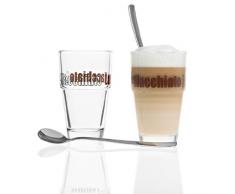 Leonardo 042555 Bicchiere Solo per latte macchiato con cucchiaio, set da 4