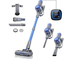 BuTure Aspirapolvere Senza Fili,400W 33Kpa Scopa Elettrica Potente con Display Touch, Anti-Avvolgimento, Rilevamento automatico della polvere, Ricarica con montaggio a parete