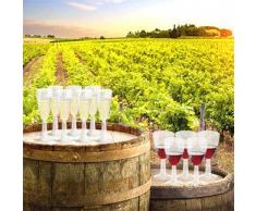 20 BIO CALICI Vino Acqua 100 CC h. 9,5 Bicchieri con Gambo PLA Trasparenti Rigido biodegradabili e compostabili Uni EN13432 smaltiti nel rifiuto Umido - Flute per Vini e Bevande
