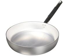 Pentole Agnelli ALMC111C30 Padella Dritta Friggere in Alluminio, Spessore 3 mm, con Manico Tubolare in Acciaio Inossidabile âCoolâ, 30 cm, Argento