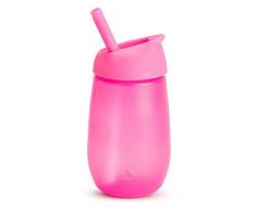 Munchkin Biberon/Tazza da apprendimento con cannucce Simple Clean, 296 ml, colore: Rosa