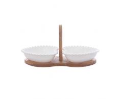 Antipastiera a 2 coppette bianco