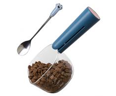 Cucchiaio per alimenti per animali Cucchiaio dosatore con clip cibo secco da 120g, Cucchiaio cibo in scatola animali domestici Cucchiaio cibo cani Cucchiaio per cibo per gatti Cucchiaio con bilancia