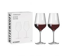 Ritzenhoff SternSCHLIFF 3661002 - Set di bicchieri da vino rosso #2, in cristallo, 570 ml, lavabili in lavastoviglie, in confezione regalo, colore: Trasparente