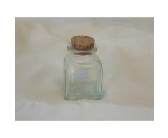 48x Barattolo bomboniera confettata in vetro quadrata tappo in sughero da 6 cm