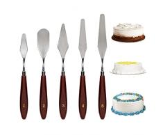 APOMOONS Set di Spatole Tavolozza Angolata 5 Pezzi Spatola per Torte Spatola per Crema Pasticceria Accessori Spatola per Stucco per torte, cottura, pasticceria, pasta strutturale