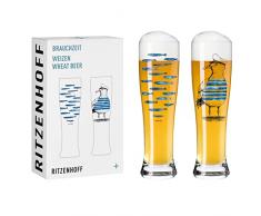 RITZENHOFF 3481007 - Set di 2 bicchieri da birra a grano, 500 ml, set da 2 pezzi, con stampa digitale multicolore