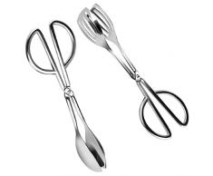Drado Pinze Per Barbecue Insalata In Acciaio Inossidabile,Cucina Insalata Torte di Tong, Pinza da cucina a forbice, Pinze da Buffet per Servire Buffet Catering Feste, 26 cm