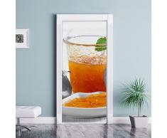 Marmellata di arance arancio nero / bianco murale, Formato: 200x90cm, telaio della porta, adesivi porta, porta decorazione, autoadesivi del portello