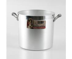 Pentole Agnelli FAMA332 Pentola Cilindrica con 2 maniglie, Alluminio fuso, 32 cm, Argento