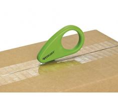 Westcott E-16473 00 Mini coltello per cartone con lame di sicurezza in ceramica, e protezione lame integrata, verde