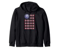 Bowling bandiera americana Bowler America Bowling Pins ciotola regalo Felpa con Cappuccio