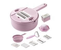 Affetta Verdure Portatile, Strumento per Affettare Verdure Multifunzione 12-IN-1, Affetta Verdure Allaglio, Affettatrice Multifunzione, Affetta Verdure per Cetriolo, Carota, Zenzero, Aglio, Uova