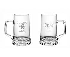 BIKERS DO IT BETTER Bicchiere Birra Personalizzato del Motociclista Boccale Birra Inciso a laser Personalizzabile con Nomi, Iniziali e Caratteri Diversi Idea regalo (2, NOMI DIVERSI stesso carattere)