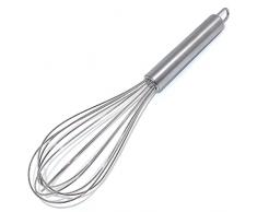 Frusta da Cucina in Acciaio Inossidabile, Sbattitore Manuale 26cm, Frusta a Mano di Alta Qualità per Mescolare, Mescolare la Pastella, le Uova, la Schiuma