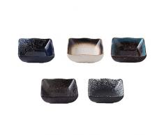 Cabilock - Ciotole in ceramica per antipasti, sushi, soia, salse, salsa di soia, ketchup, vegine, spezie, dessert, antipasti, ciotole per salse, colore casuale