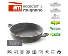 Accademia Mugnano | Linea Cuore di Pietra | Tegame Alto con 2 Manici | Antiaderente ed Antigraffio | Diametro cm.28