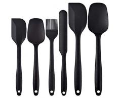 Newk Set di spatole da cucina in silicone, set da 6 pezzi con design in un unico pezzo, spatola in gomma antiaderente da cucina con anima in acciaio inossidabile per cucinare