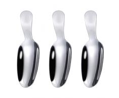 Cabilock 3 Mini Paletta in Acciaio Inox per Farina e tè, cucchiai dosatori per Sale, Zucchero, spezie, caffè, Cereali, Argento