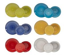Servizio Piatti per 6 Persone in Stoneware Multicolore 18 pezzi per Lavastoviglie modello (positano)