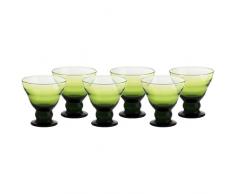 Set 6 coppe per gelato, coppe in vetro~ANTICO~ Verde, 12,5 cm, Vetro trasparente(GELATO VERO powered by CRISTALICA)