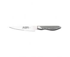 Global Coltelli 12 cm Coltello multiuso mezzo seghettato, CROMOVA 18 in acciaio inox, gamma Little Essentials, GS-108/HSE