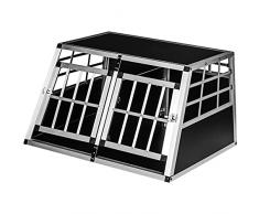 PETSTUFF Trasportino per Cani - Rigido, in Alluminio, da Viaggio, Richiudibile, da Auto, Resistente, Trasparente, Taglia M/L/XL - Gabbia, Scatola, Box da Trasporto per Animali, Cuccioli