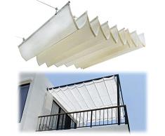 Onda Vela dOmbra Ricambio,Ombra a Onda Vela,Tenda a Vela Estensibile,Copertura DellOmbra Traspirante,Telo Ombreggiante,70% Tasso di Ombreggiatura,per Pergola,Bianca (0.9x4m/3x13ft)