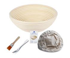 M JINGMEI Cestino Rotondo da lievitazione, Diametro: 21 cm, Altezza: 8,5 cm Banneton Proofing, 8 .5 Rotondo Banneton Brotform per Pane e impasti Proofing Rising Rattan Ciotola(750g di Impasto)