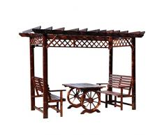 JXJMEI Gazebo in Legno con Tavolo E Sedia, Gazebo per Patio Giardino O Affari, Padiglione in Legno Anticorrosivo per Esterni,75cm