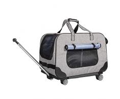 PETEMOO Trasportino per Animali Domestici, Carrello Confortevole per Cani e Gatti, Trolley Zaino Pieghevole per Viaggio