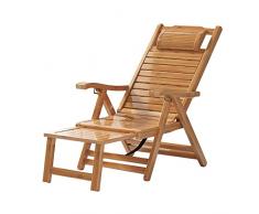 poltrone HAIYU- Sedie a Sdraio in Legno, Sedia Reclinabile da Esterno Lettino Prendisole Pieghevole per Giardino/Terrazza/Spiaggia, Reclinabile Regolabile Sedia Siesta con (Color:Sedia)