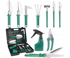 LATERN 10Pz Strumenti da Giardinaggio, Acciaio Inossidabile Attrezzo Manuale da Giardino Impugnatura Ergonomica Pala, Potatore, Rastrello, Spruzzatore Dacqua, Regali di Giardinaggio per Donne, Uomini